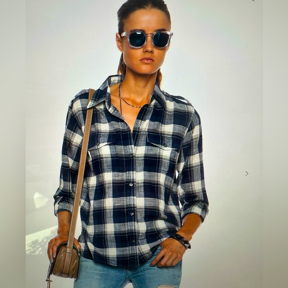 Current/Elliott - The Perfect Shirt Venice Plaid size 1